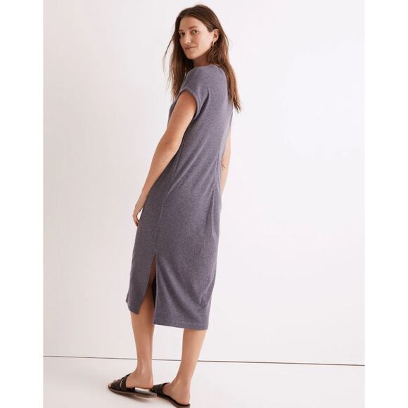 Madewell Ribbed Knit Tee Midi Shirt Dress Medium Casual Relaxed Fit Comfort - Picture 5 of 10